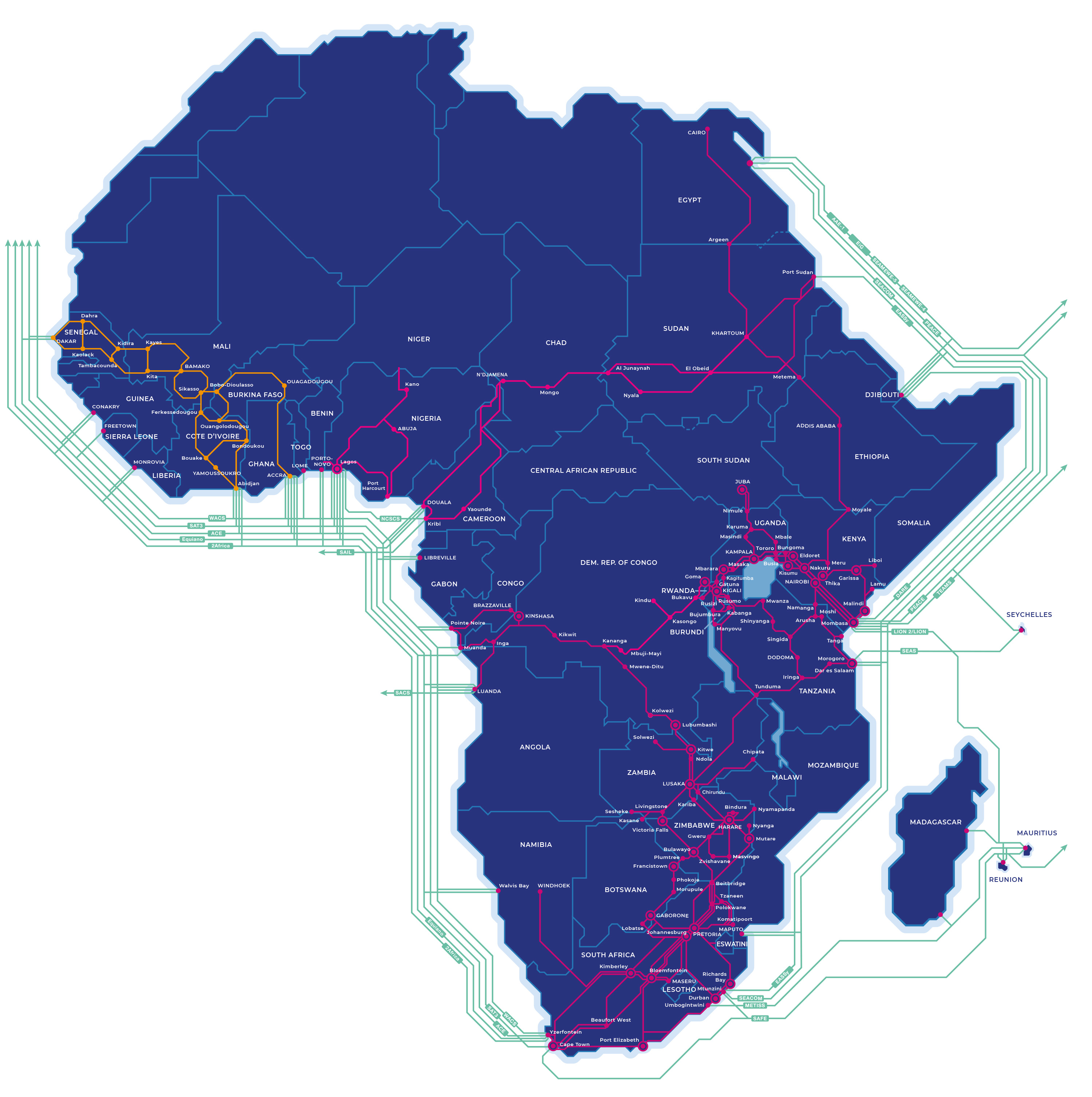 Liquid Intelligent Technologies et Orange signent un partenariat pour étendre le réseau sur l’ensemble du continent africain et construire une société numérique plus sûre