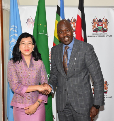 Ambassador of Thailand to Kenya paid a courtesy call on Principal Secretary for Foreign Affairs at the Ministry of Foreign and Diaspora Affairs of Kenya