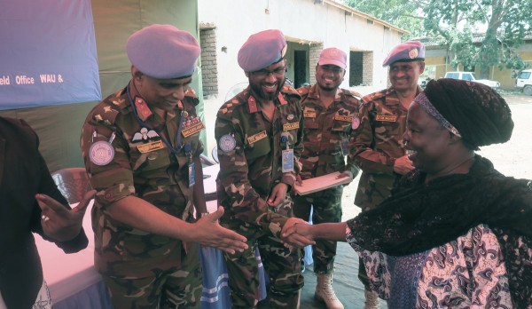 Bangladeshi peacekeepers share their computer skills with Wau area government officials