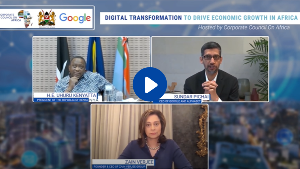 Corporate Council on Africa (CCA) hosts exclusive High-Level Dialogue featuring H.E. President Uhuru Kenyatta, President of the Republic of Kenya and Sundar Pichai, CEO of Google and Alphabet