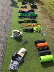 SASC Training equipment brought to support Ghana Rugby by Stuart Aimer, S&C Coach of London Scottish