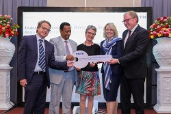 Symbolic hand-over of the key for the new Voith Hydro East Africa Hub in Addis Ababa, Ethiopia. On t