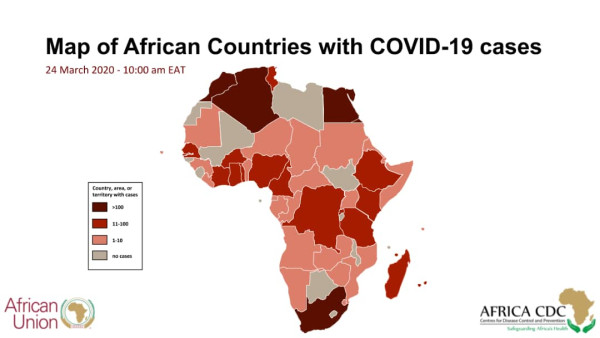 Coronavirus in Africa: 43 Countries with positive cases 2,046 (24 March 2020 – 10:00 am EAT)