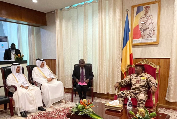 Qatar: President of Transitional Military Council of Chad Meets Advisor to His Highness the Amir for National Security