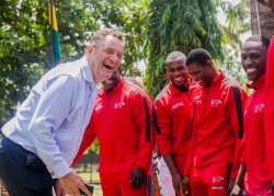GTPR - Mr Paul Kavanagh, MD of the Golden Tulip Accra Hotel, shares a lighter moment with some of th