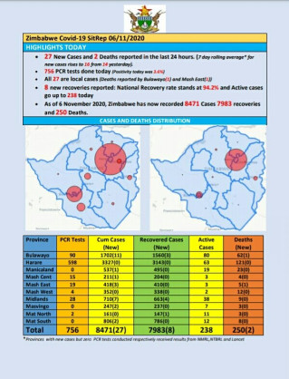 Coronavirus - Zimbabwe: COVID-19 Update (6 November 2020)