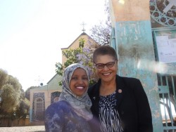 Rep. Ilhan Omar and Rep. Karen Bass visiting St. Michael Church, Asmara Tour.jpeg