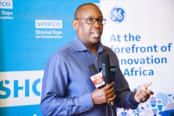 Andrew Waititu, General Manager, GE Healthcare East Africa speaking at the partnership ceremony.jpg