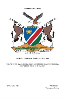 Coronavirus - Namibia: COVID-19 Update 23 November 2020