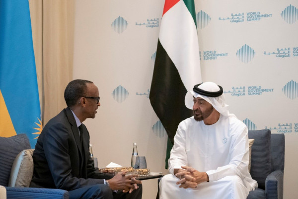 His Highness Sheikh Mohamed bin Zayed receives Rwandan President