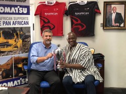 Mr Herbert Mensah, President and Board Chairman of the Union, shares the 2018 Rugby Africa Bronze Cu