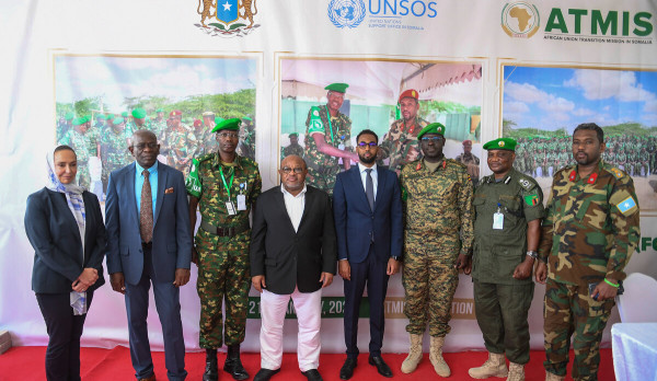 The African Union Transition Mission in Somalia (ATMIS) hands over Maslah Forward Operating Base to the Federal Government of Somalia with support from United Nations Support Office in Somalia (UNSOS)