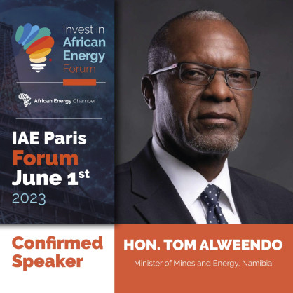 Namibian Mines and Energy Minister Tom Alweendo to Speak at Invest in African Energy Forum Paris