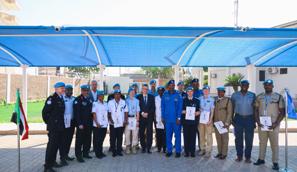 United Nations Integrated Transition Assistance Mission in Sudan (UNITAMS) Police Officers Received a Medal as their Commitment to Peace and Security
