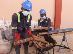 Briquette Production at JVL-YKMA Recycling Plant, Ghana.JPG