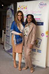 Senator Dr Rasha Kelej, CEO of Merck Foundation with Singer Laura Beg from Mauritius.jpg