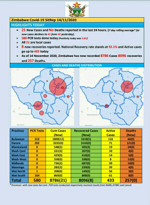 Coronavirus - Zimbabwe: COVID-19 Update (14 November 2020)