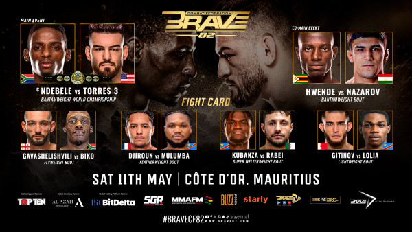 BRAVE Combat Federation (CF) releases full card for return to Africa; biggest title fight of the year confirmed