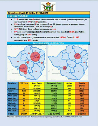 Coronavirus - Zimbabwe: COVID-19 Update (1st January 2021)