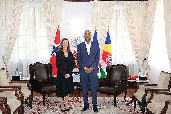 President Receives Credentials of Ambassador Designate of the Kingdom of Norway to the Republic of Seychelles