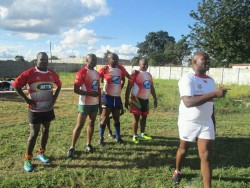 Njovu (in white t-shirt), is a former Diggers and Zambia 15s Centre and is also current Head Coach o