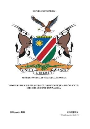 Coronavirus - Namibia: COVID-19 Update 11 December 2020