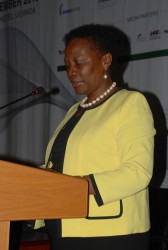 Hon  Minister Irene Muloni Speaking at UIOGS 2015.jpg