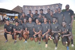 The Rugby Cranes 7s posing for a light moment before training.JPG