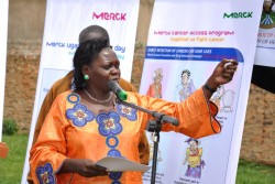 Uganda Minister of Health Sarah Opendi at the Merck Uganda Diabetes Day.JPG
