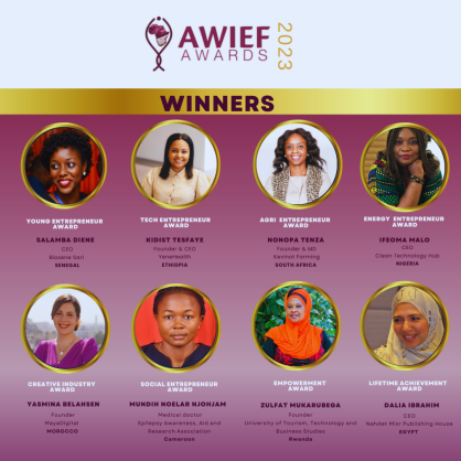 Winners of Africa Women Innovation and Entrepreneurship Forum (AWIEF) Awards 2023 Announced as FIFA Secretary General Fatma Samoura Receives the Inaugural AWIEF Lifetime Leadership Award