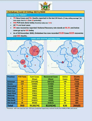 Coronavirus - Zimbabwe: COVID-19 Update (20 November 2020)
