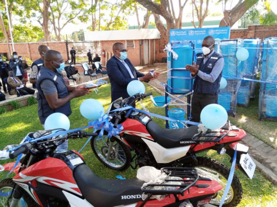 Coronavirus - Zambia: WHO donates equipment and transport facilities to Ministry of Health (MOH) in its continued effort to help the country curb the spread of COVID-19