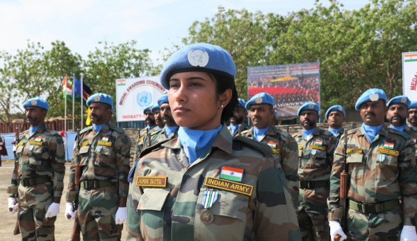 Female protagonist as Indian peacekeepers awarded medals for outstanding service