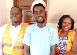 Co-founder & CEO of Peec Energy, Philip Kyeswa (left), Uganda.jpg