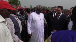 Pic no 1 - His Excellency The President of Sierra Leone, hands over the Project into the hands of Th