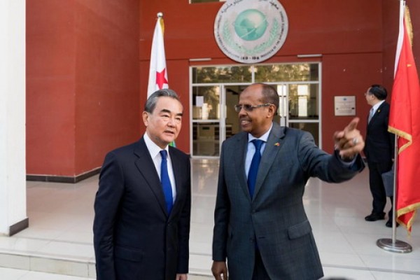 Wang Yi holds talks with Djibouti's Minister for Foreign Affairs and International Cooperation Mahmoud Ali Youssouf