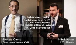 Blockchain CNN’s Richard Quest will interview Modex's CEO and Founder Mihai Ivascu on 'Quest Means B