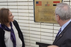CDA and USAID Mission Director Observe Plaque Celebrating Rod AlFarag.jpg