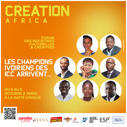 <div>Les champions des Industries Culturelles et Créatives de Côte d'Ivoire sont présents au forum Creation Africa 2023 à Paris!</div>