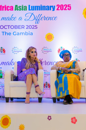 Merck Foundation Chief Executive Officer (CEO) Discussed with Liberia First Lady the Impact of Their Programs – Train Healthcare Providers, Support Infertile Women & Girl Education at 12th Merck Foundation Africa Asia Luminary 2025 in the Gambia